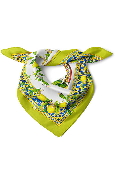 nehir eşarp Osmanlı Esintisi & Limon Dalları & Çini Motifleri Desen Fular Ban...