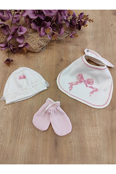 Tomuycuk Newborn Baby Girl Cross-Stitch Embroidered 5-Piece Hospital Release Set 100% Cotton Seasonal Set