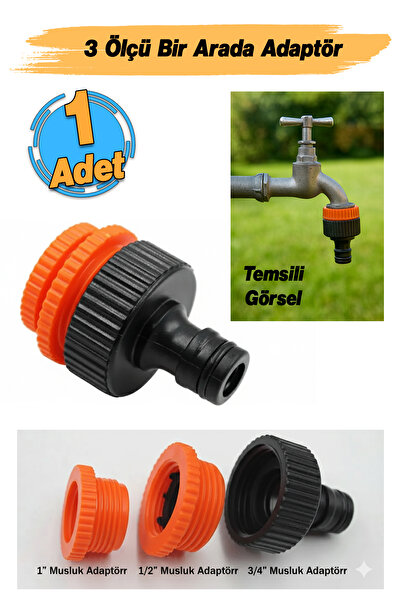 Badem10 Адаптер 3 різних розмірів для підключення шланга 1/2" - 3/4" - 1" MD3...