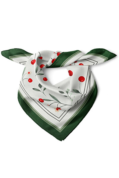 nehir eşarp Kiraz Bahçesi Desen Fular Bandana 50x50 Cm