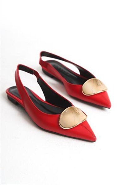 Zoe3 Style Kadın JN Kırmızı Extra Yumuşak Aksesuarlı Babet