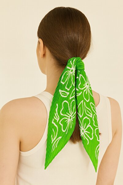 nehir eşarp Çiçek Desen Piliseli Fular Bandana