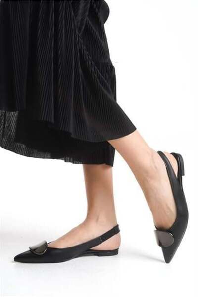 Zoe3 Style Kadın JN Siyah Extra Yumuşak Aksesuarlı Babet