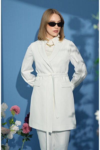 Fatma Atasoy Bağlamalı Yelek Ekru