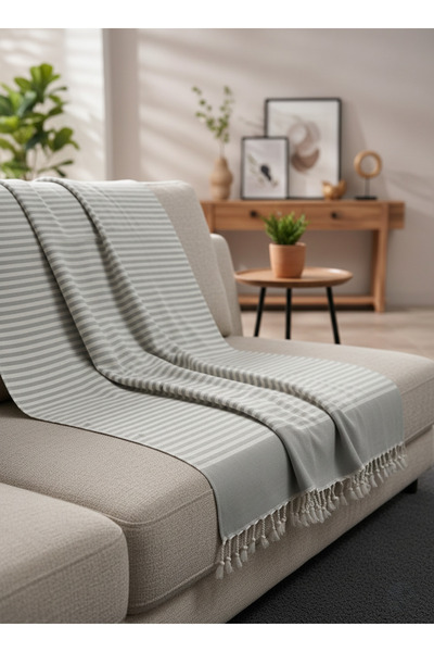 VİENNA %100 Pamuk TV Battaniyesi 100×165 cm – Dekoratif Soft Desen, Hafif ve ...