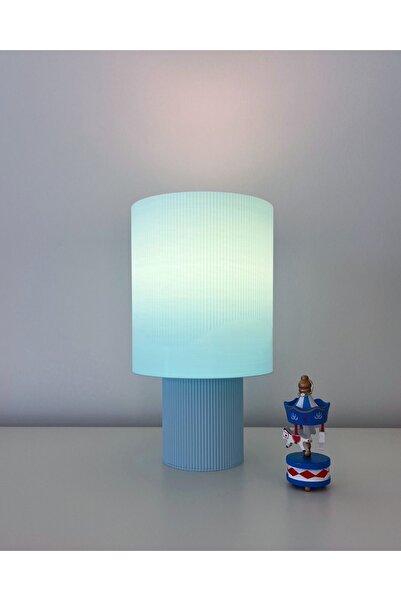 objeo Açık Mavi Objeo 3D Özel Tasarım Dekoratif Çocuk Odası Abajur