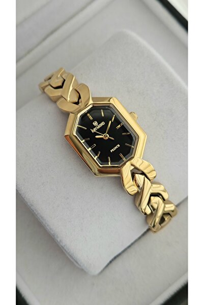 Raymond Rym-213057 Retro Women's Watch - Case and Strap Steel and 2 Years Warranty Gold-Black