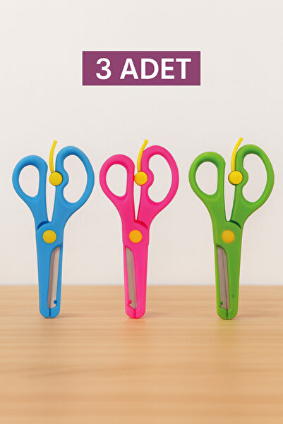 nistabolje 3 штуки пластикових захисних дитячих ножиць з тупими кінцями та пружиною, безпечні шкільні ножиці для учнів