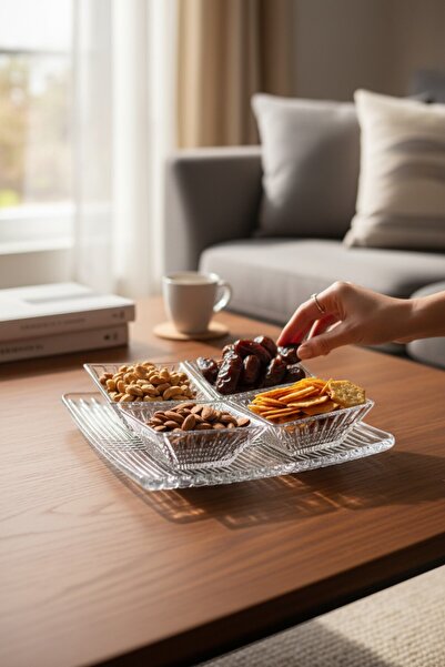 ROY KING BRISTOL 4'LÜ TABAKLI CAM KASE