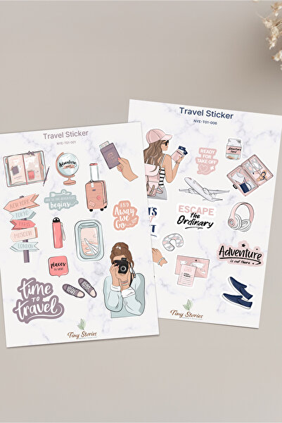 tinystoriestr مجموعة ملصقات السفر (دفتر ملاحظات - مفكرة - ألبوم قصاصات)