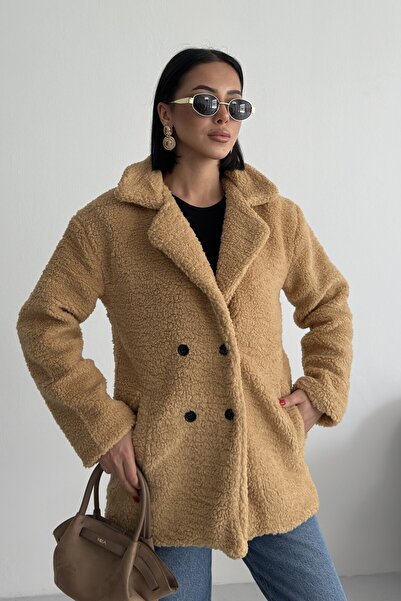 ALFUDO Moda Collection Winter Women's Teddy Camel Coat