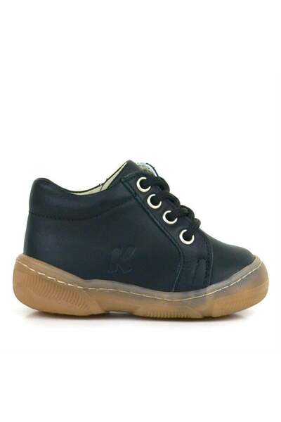 hapshoe Anatomik Yumuşak Hakiki Deri Fermuarlı Siyah Bebek Bot Ayakkabı