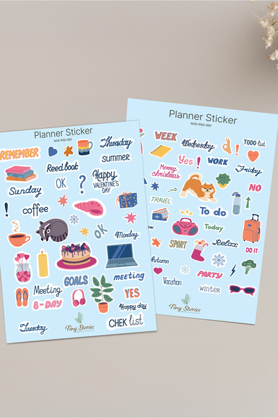 tinystoriestr ملصق التخطيط - مفكرة، دفتر ملاحظات، مجلة بوليت، ألبوم قصاصات