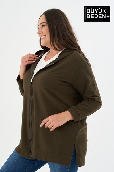 Superlife Γυναικεία ζακέτα με φερμουάρ και κουκούλα SPR26BTK955