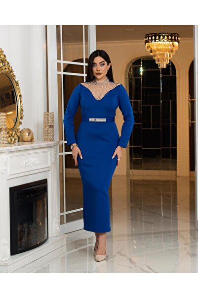 CAREZZA Auralis – Taş Detaylı Tül Yaka Abiye Elbise