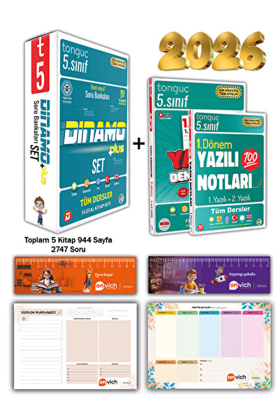 Tonguç Yayınları 5. Sınıf Dinamo Soru Bankası Seti 1. Dönem Yazılı Notları - ...