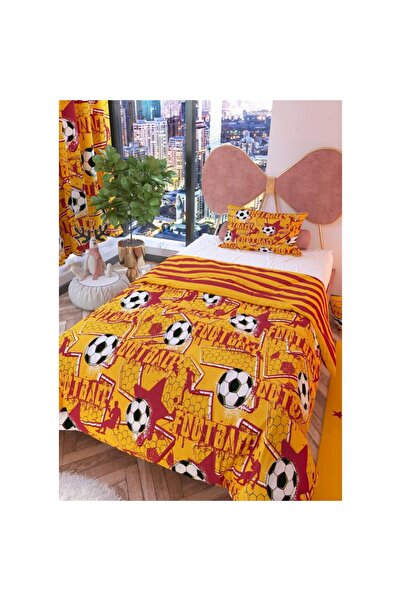 Zethome Yellow Double Sided Children's Duvet Cover Set - Fan 160x220 Cm