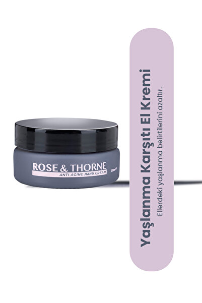 ROSE & THORNE Yaşlanma Karşıtı El Kremi – %100 Doğal Gül Suyu, Hyaluronik Asi...