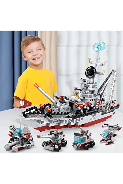 Generic 651pcs Warship Carrier Building Blocks - Fun Educational Toys for Kids!
