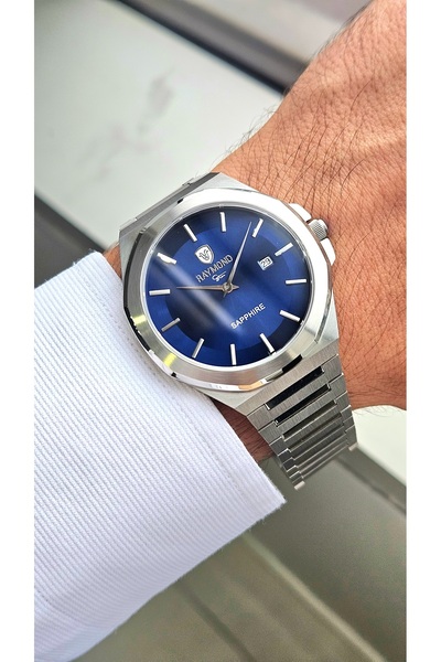 Raymond Rym-611505M Slim Men's Watch - Steel Case and Strap - 2 Years Warranty Ss-Bl