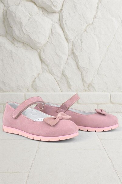 Rakerplus Справжня шкіра Рожеві бантики на липучках Дівчачі балетки