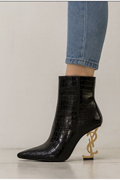 Brs Rugan Baskı Gold Topuk Bot