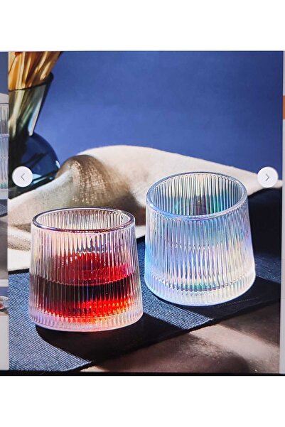 ORTAKÖY CENNETİ Whiskey Cocktail Glass Glass 360 Rotating Glass Glass Set of 2 160ml