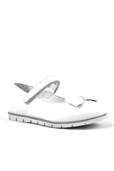 Rakerplus Pantofi de balerină pentru fete din piele naturală cu fundă albă