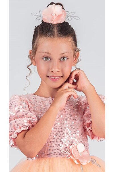 Mnk Baby&Kids Kız Çocuk Etek Ucu Pullu Venna Abiye Elbise M00761 SOMON