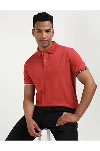 Tommy Hilfiger MEN'S MONOTYPE LOGO CUFF SLIM FIT POLO T-SHIRT