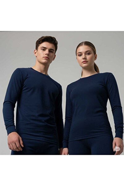 don-x |   طقم شتوي حراري قطني للجنسين أزرق داكن (قميص داخلي وبنطلون ضيق) قطعة واحدة