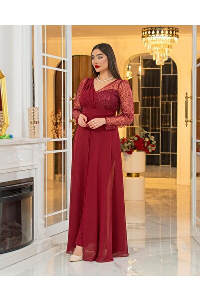 CAREZZA Éclore - Tül Kol & Drapeli Şifon Pelerin Detaylı Tulum Abiye