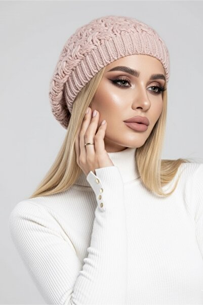 Goldmine Örme Çift Kat Ressam Bere Pembe