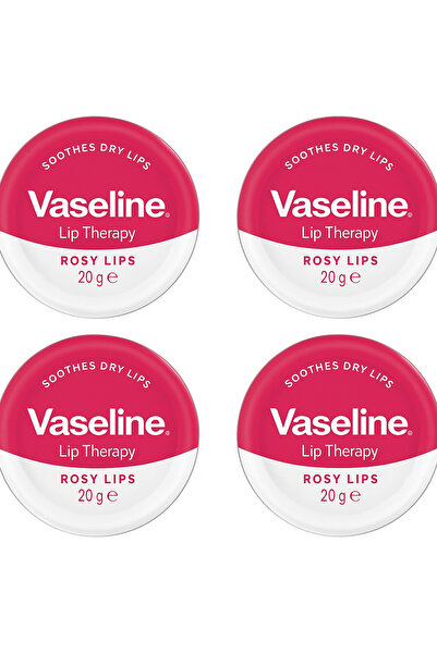 Vaseline مرطب شفاه بزيت الورد واللوز، 20 جم، 4 قطع