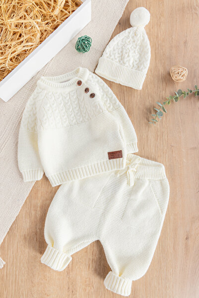 Babymod Baby Boy Beret Knitwear Winter Baby Suit Baby Suit with Hat