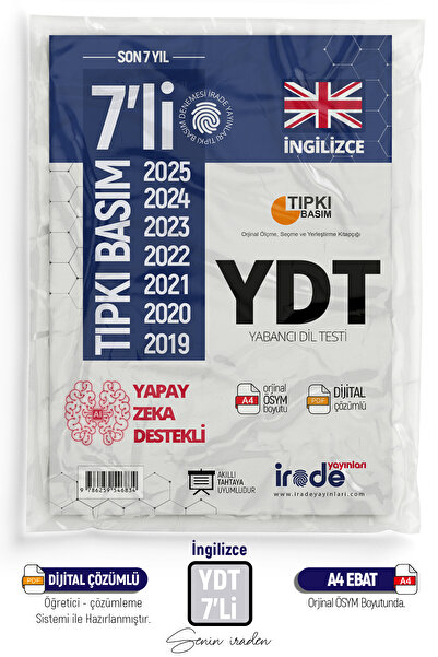 İrade Yayınları 2026 Yks Dil (YDT) İngilizce Ösym Çıkmış Soru Son 7 Yıl Tıpkı...