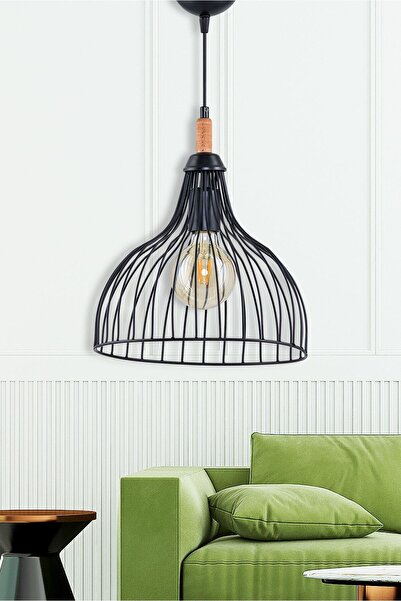 Genel Markalar Şık Siyah Tekli Kubbe Sarkıt Avize Dekoratif Aydınlatma