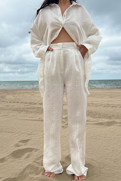 Laluvia Mink Free Self-stripe ing nadrág szett