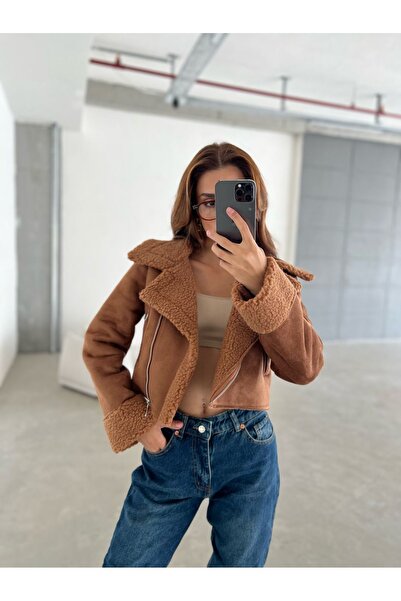 Laluvia Bitter Brown Dakota Suede Shearling Coat