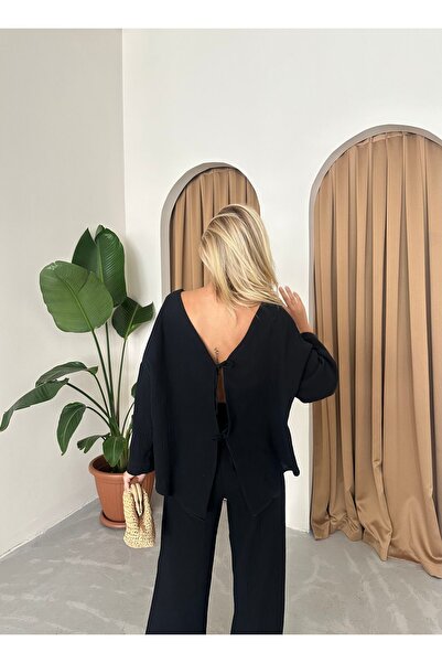 Laluvia Barna hátul kivágott, hátul megkötős muszlin szett