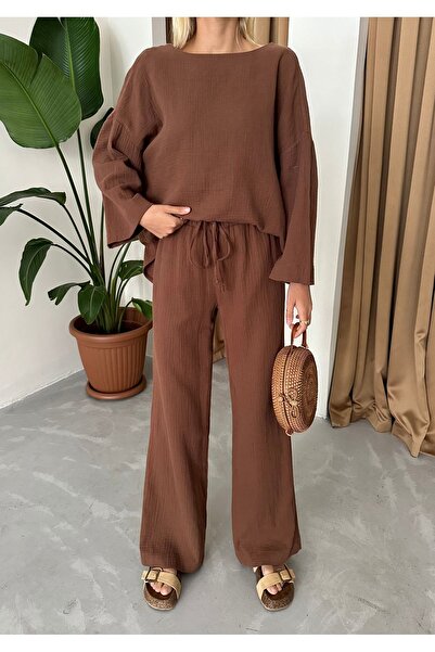 Laluvia muSlin Set - Brown Color, BackleSS and Back Tie