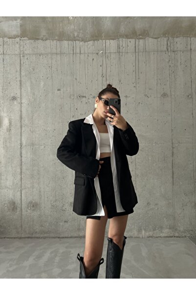 Laluvia Černé semišové sako