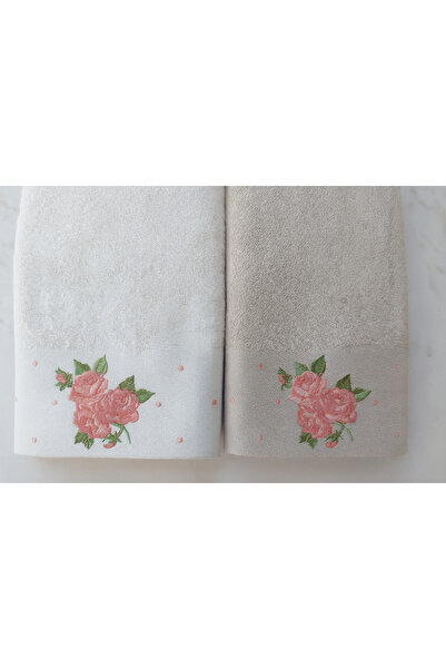 EMİLLİE Набір рушників з вишивкою «Роза і бамбук», 2 шт. - 50x90 см
