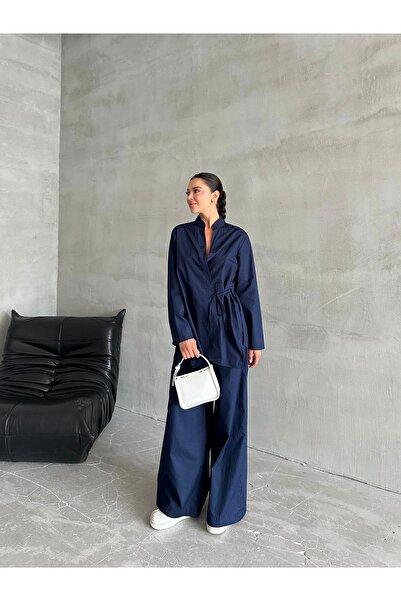 Laluvia Khaki Halley oldalra kötött ing nadrág szett