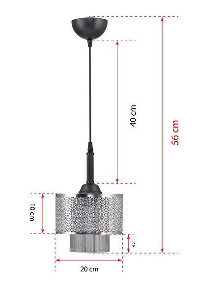 DEDE Tekli Motif Sarkıt Avize Krom Modern Tasarım
