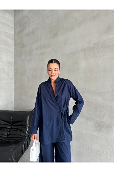 Laluvia Khaki Halley oldalra kötött ing nadrág szett