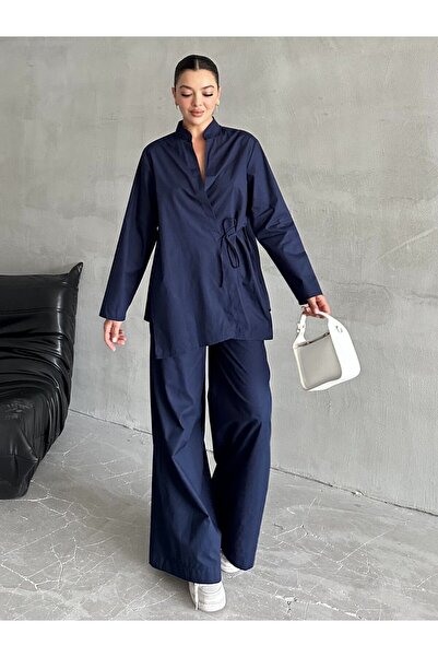 Laluvia Khaki Halley oldalra kötött ing nadrág szett