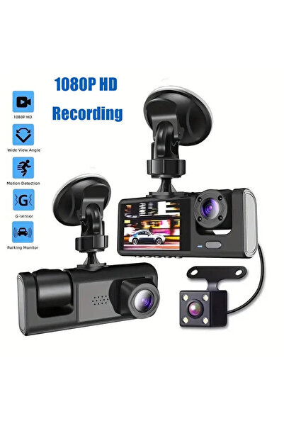 FUTAX Araç Araba Kamerasi Black Box Traffic Recorder 3 Kameralı (5690)