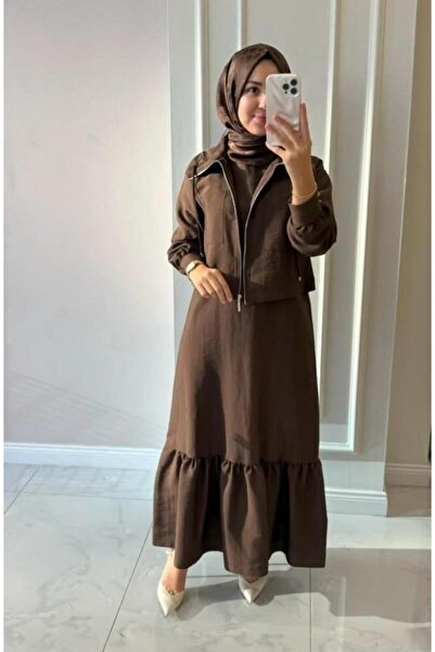 Puane Rstm butik eteği fırfırlı ceketli ikili özel ve normal günler için şık mükemmel zarif elbise