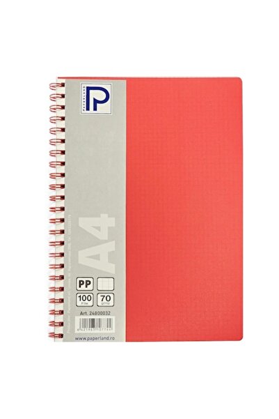 PAPERLAND Caiet cu spirala A4, 100 file, coperta plastic, matematica